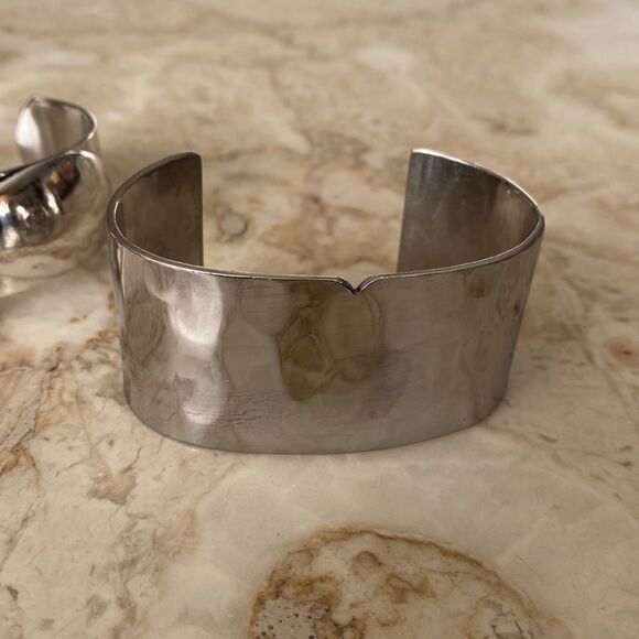 Stainless Steel Cuff Bracelets set of 2 - Picture 3 of 12